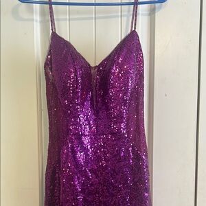 Purple Sequin Prom Dress
